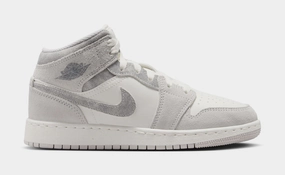 Air Jordan 1 Retro Mid SE Neutral Grey Grade School Lifestyle Shoes (Neutral Grey/Sail/Smoke Grey) Air Jordan 1 classic shoes for streetwear looks