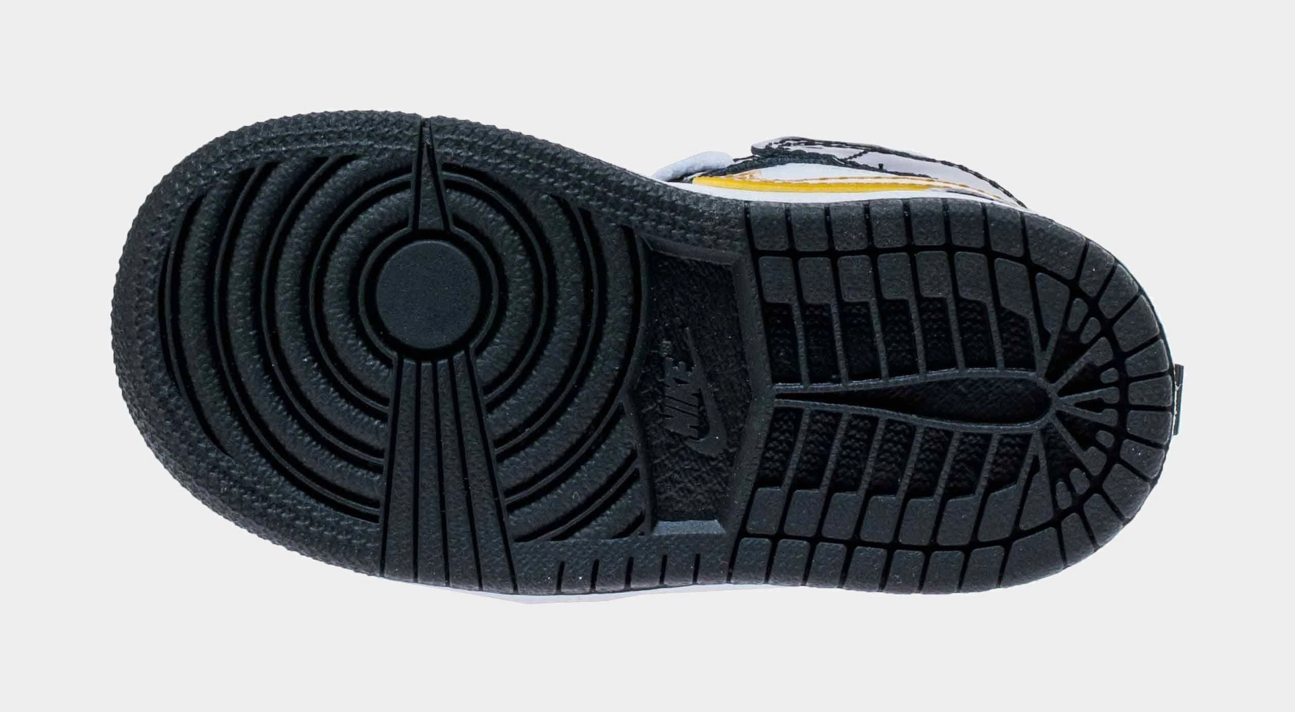 Air Jordan 1 Retro Mid SE Patent Black Gold Infant Toddler Lifestyle Shoes (Black/Gold) Air Jordan 1 original design shoes