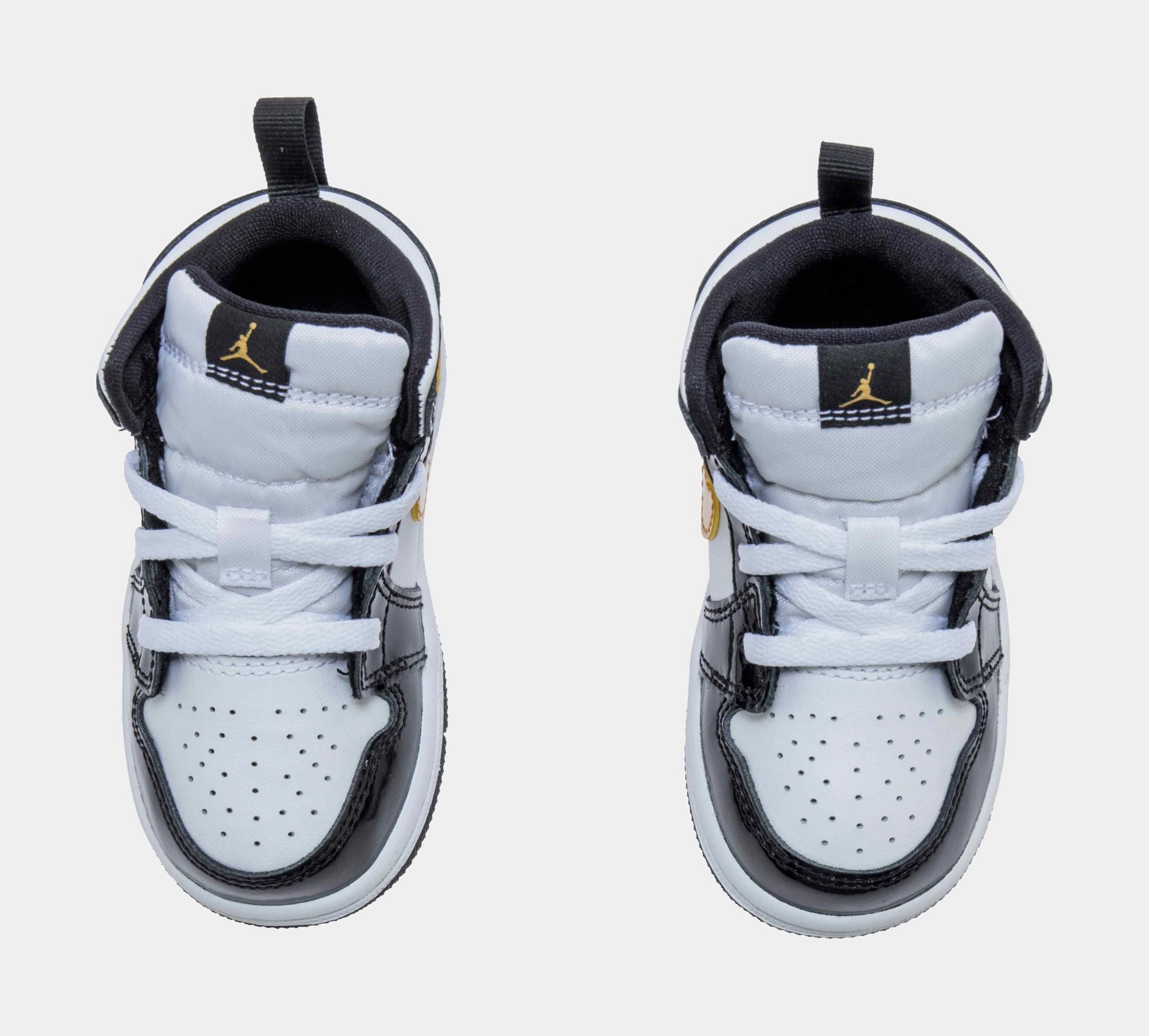 Air Jordan 1 Retro Mid SE Patent Black Gold Infant Toddler Lifestyle Shoes (Black/Gold) Air Jordan 1 original design shoes