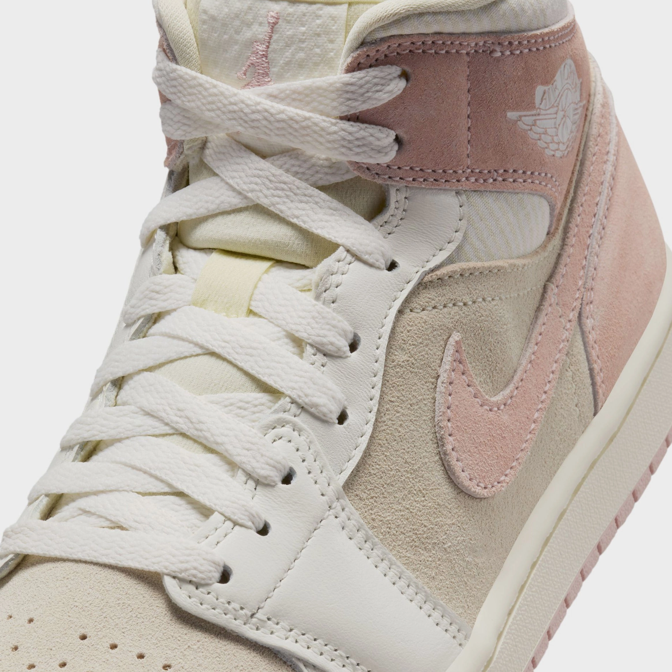 Air Jordan 1 Retro Mid SE Womens Lifestyle Shoes (Coconut Milk/Legend Pink/Sail) Air Jordan 1 original design shoes