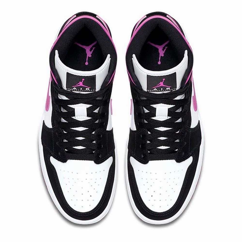Air Jordan 1 WMNS Mid 'Black Cactus Flower' Air Jordan 1 Mid streetwear shoes