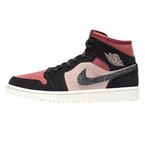 Air Jordan 1 Wmns Mid 'Burgundy Dusty Pink' Air Jordan 1 Mid versatile shoes for daily wear