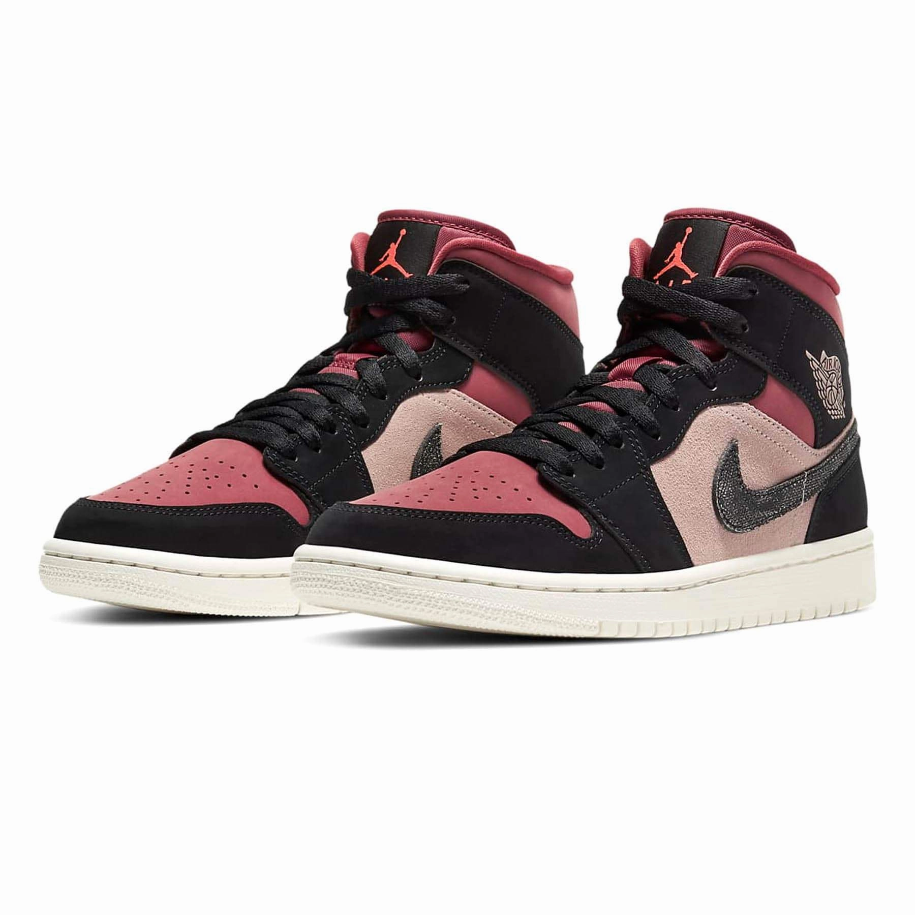 Air Jordan 1 Wmns Mid 'Burgundy Dusty Pink' Air Jordan 1 vintage style sneakers