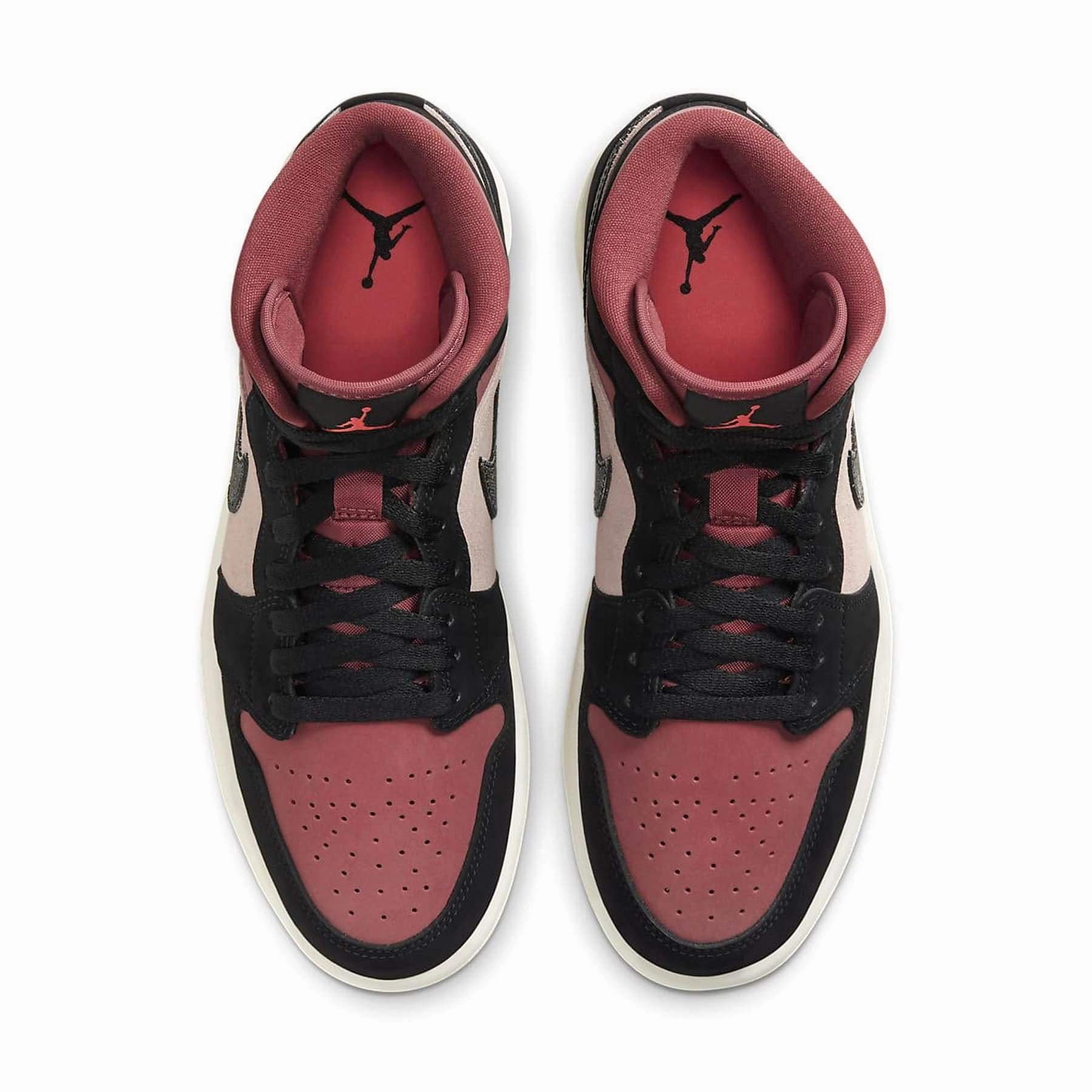 Air Jordan 1 Wmns Mid 'Burgundy Dusty Pink' Air Jordan 1 vintage style sneakers