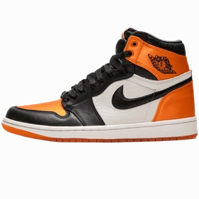 Air Jordan 1 WMNS Satin 'Shattered Backboard' Orange Black Air Jordan 1 High classic sneakers with premium finish