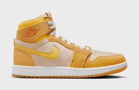 Air Jordan 1 Zoom CMFT 2 Womens Lifestyle Shoes (Yellow Ochre/Yellow Pale/Vanilla) Air Jordan 1 classic shoes for streetwear looks