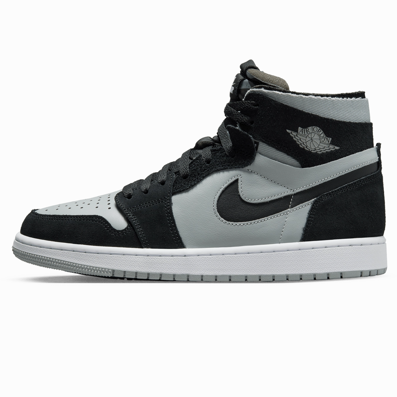 Air Jordan 1 Zoom CMFT 'Black Light Smoke Grey' Air Jordan 1 sneakers with heritage court style