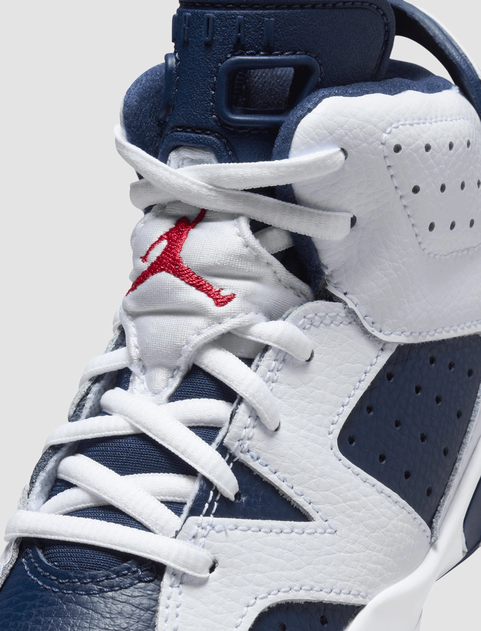 AIR JORDAN 6 RETRO "WHITE/VARSITY RED/MIDNIGHT NAVY" PS Retro basketball lifestyle shoes