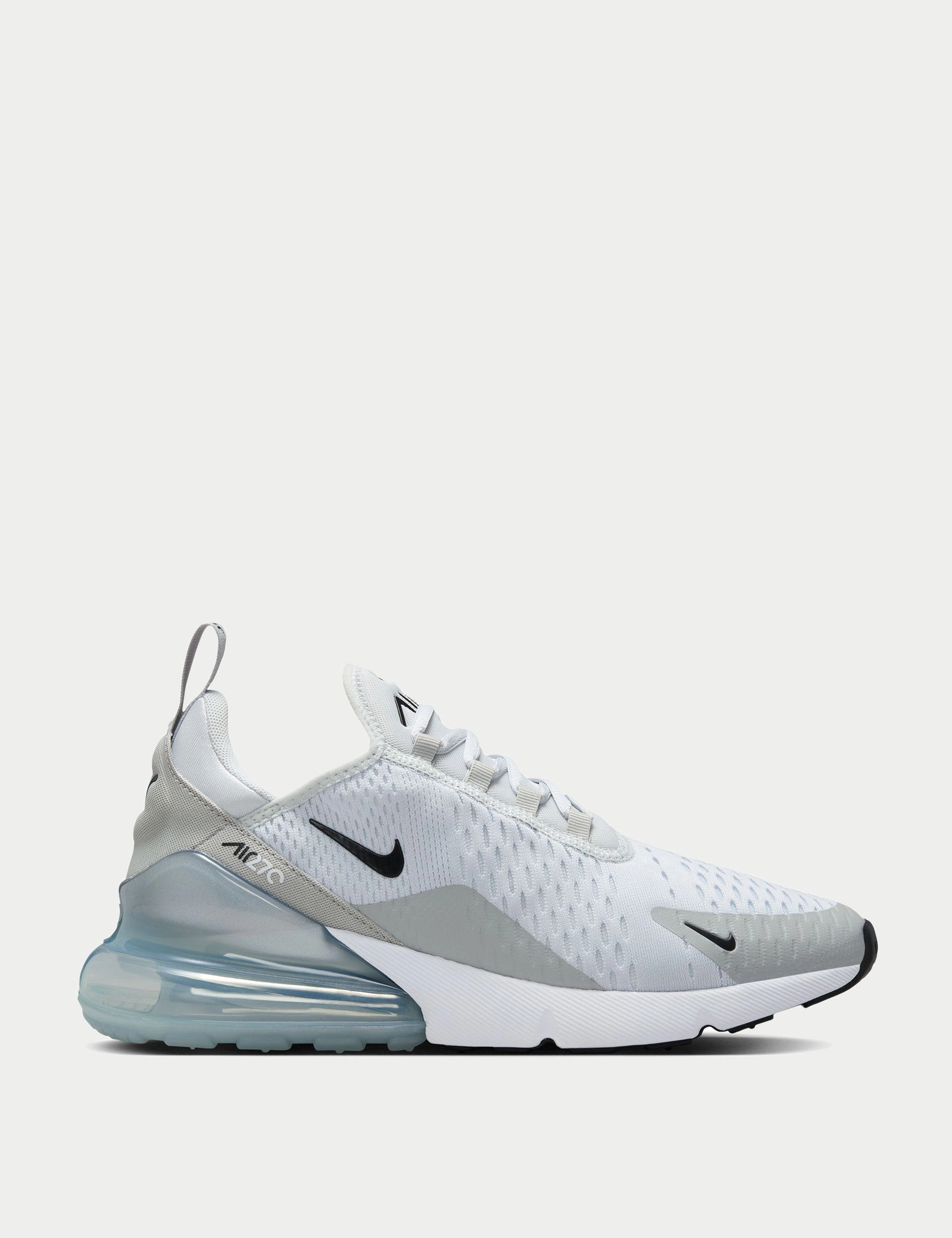 Air Max 270 Shoes - Pure Platinum/Black/Light Smoke Grey Nike womens shoes with sleek design