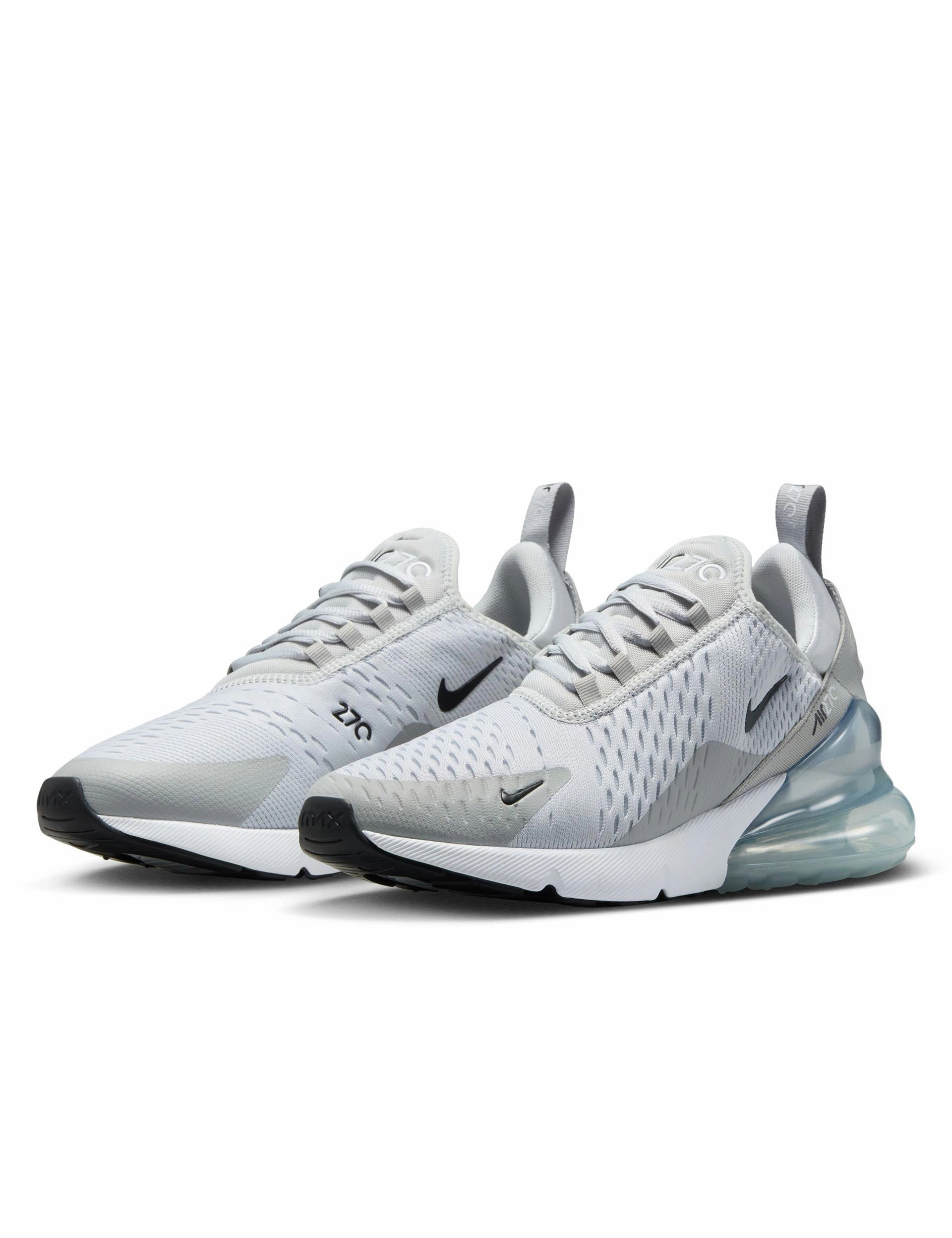 Air Max 270 Shoes - Pure Platinum/Black/Light Smoke Grey Nike women's stylish athletic footwear