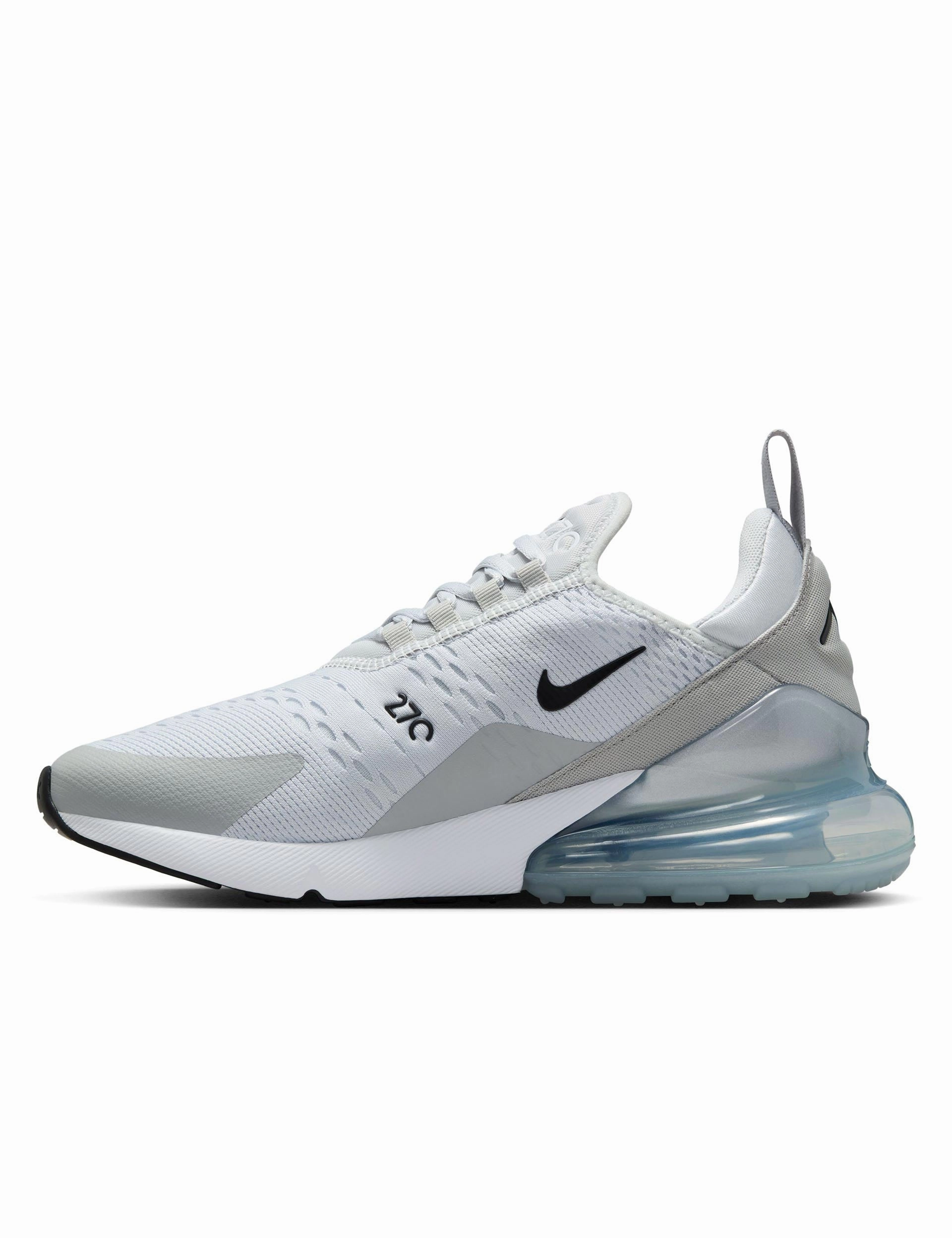 Air Max 270 Shoes - Pure Platinum/Black/Light Smoke Grey Nike women's stylish athletic footwear