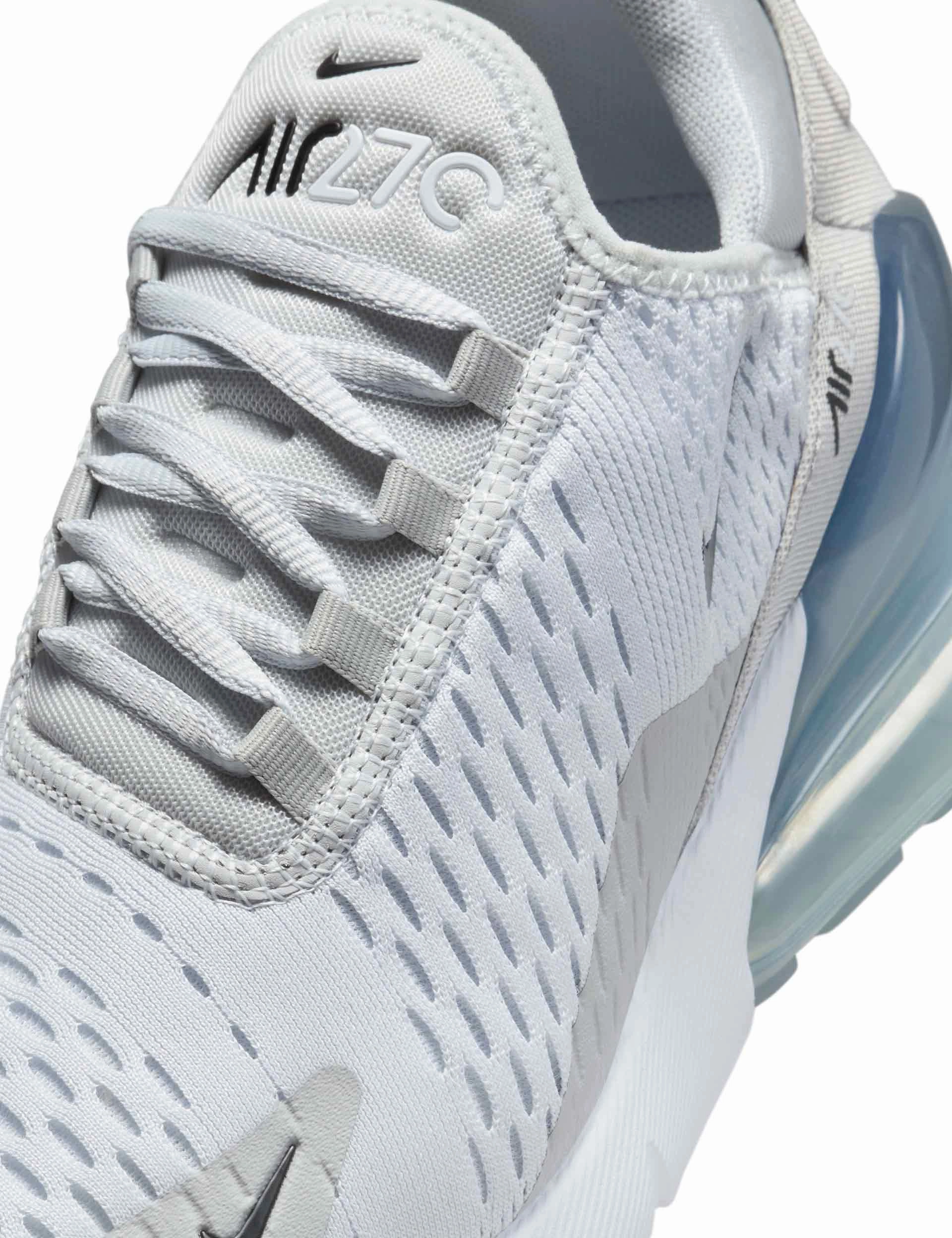 Air Max 270 Shoes - Pure Platinum/Black/Light Smoke Grey Nike women's stylish athletic footwear