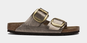 Arizona Big Buckle Womens Sandals (Silver/Gold) Supportive Birkenstock clogs