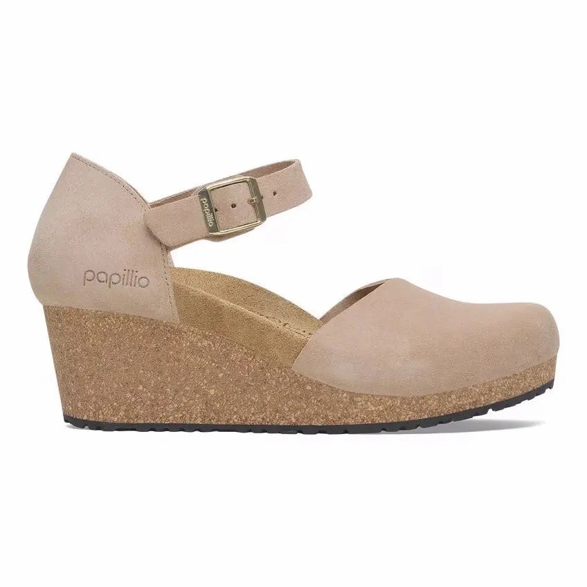 Birkensock Mary  Suede Wedge Mary Jane with Supportive Fit Birkenstock ergonomic sandals