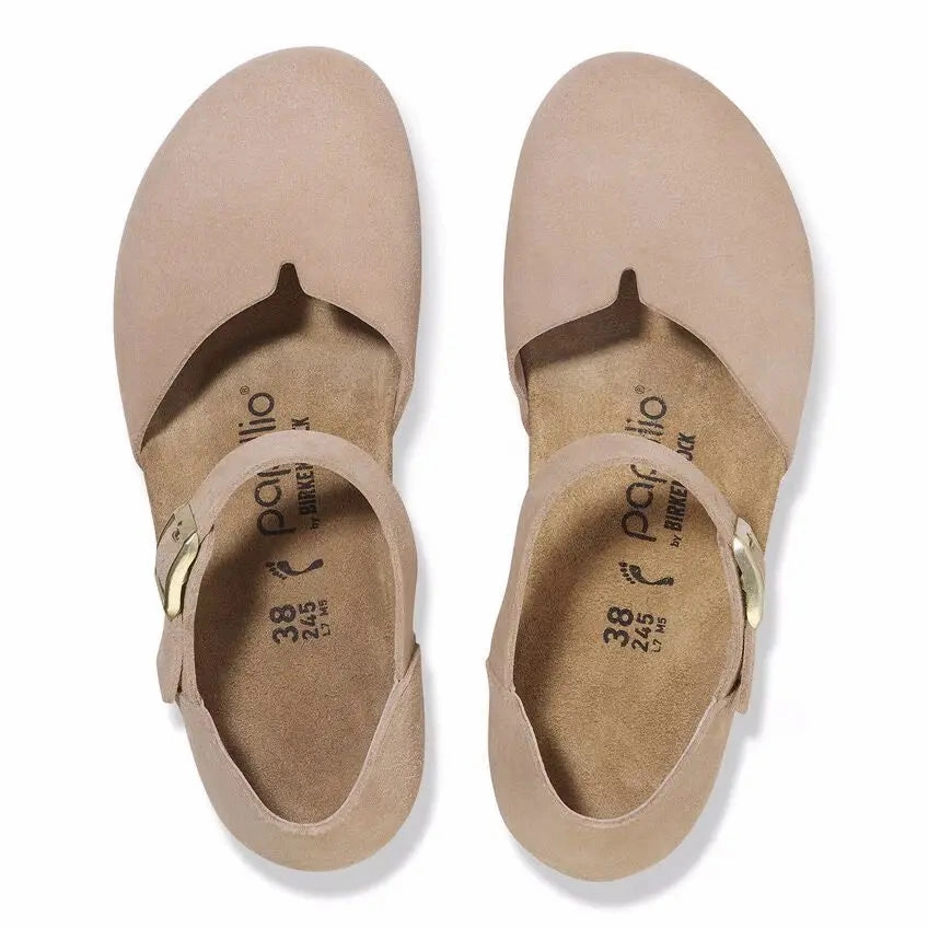 Birkensock Mary  Suede Wedge Mary Jane with Supportive Fit Birkenstock ergonomic sandals