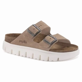 Birkenstock Arizona Chunky  Suede Platform Sandals with Contoured Footbed Birkenstock soft footbed slides for casual wear