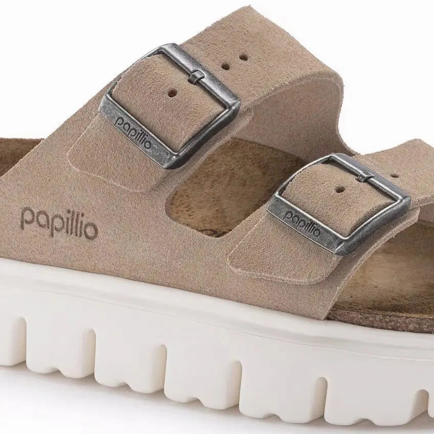Birkenstock Arizona Chunky  Suede Platform Sandals with Contoured Footbed Birkenstock ergonomic sandals
