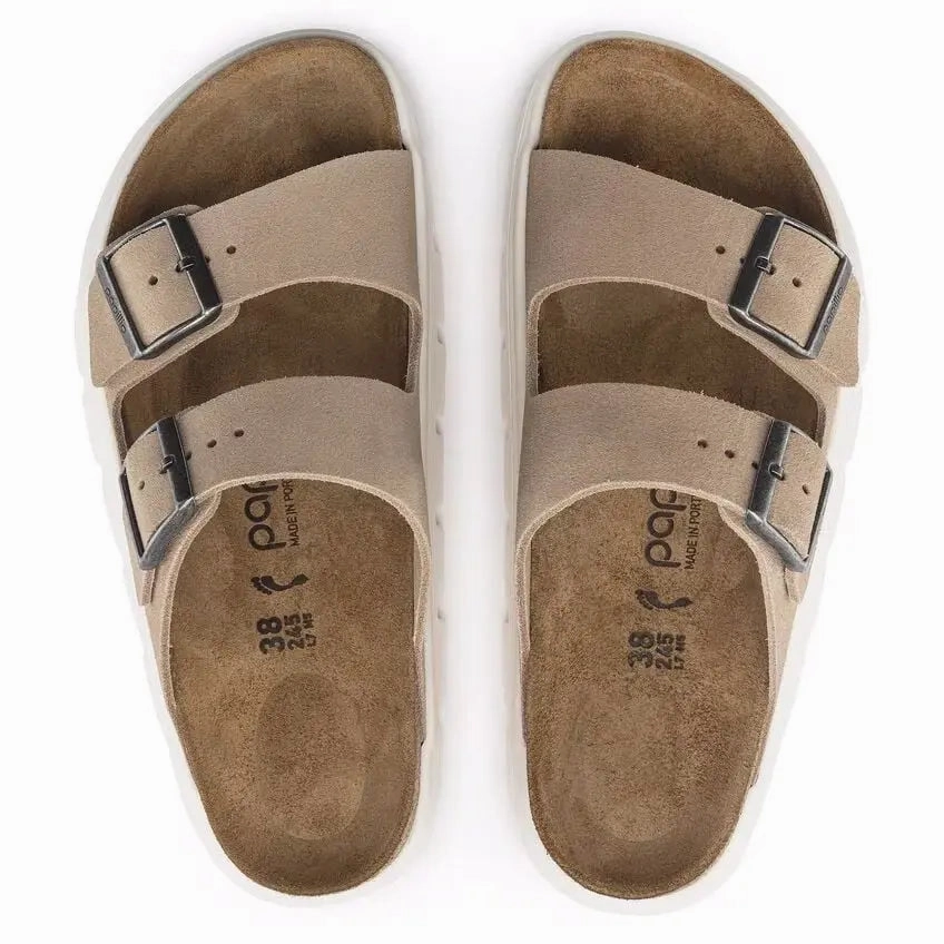 Birkenstock Arizona Chunky  Suede Platform Sandals with Contoured Footbed Birkenstock ergonomic sandals