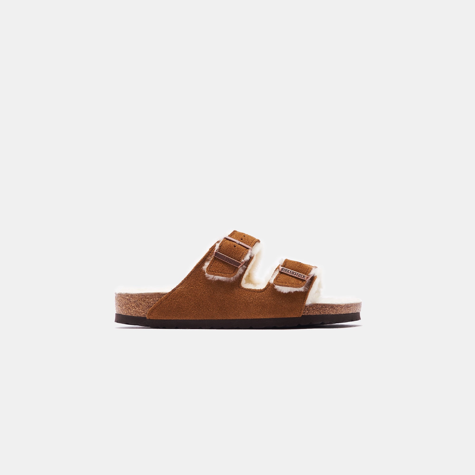 Birkenstock Arizona Shearling - Mink / Natural Open-toe comfort slides