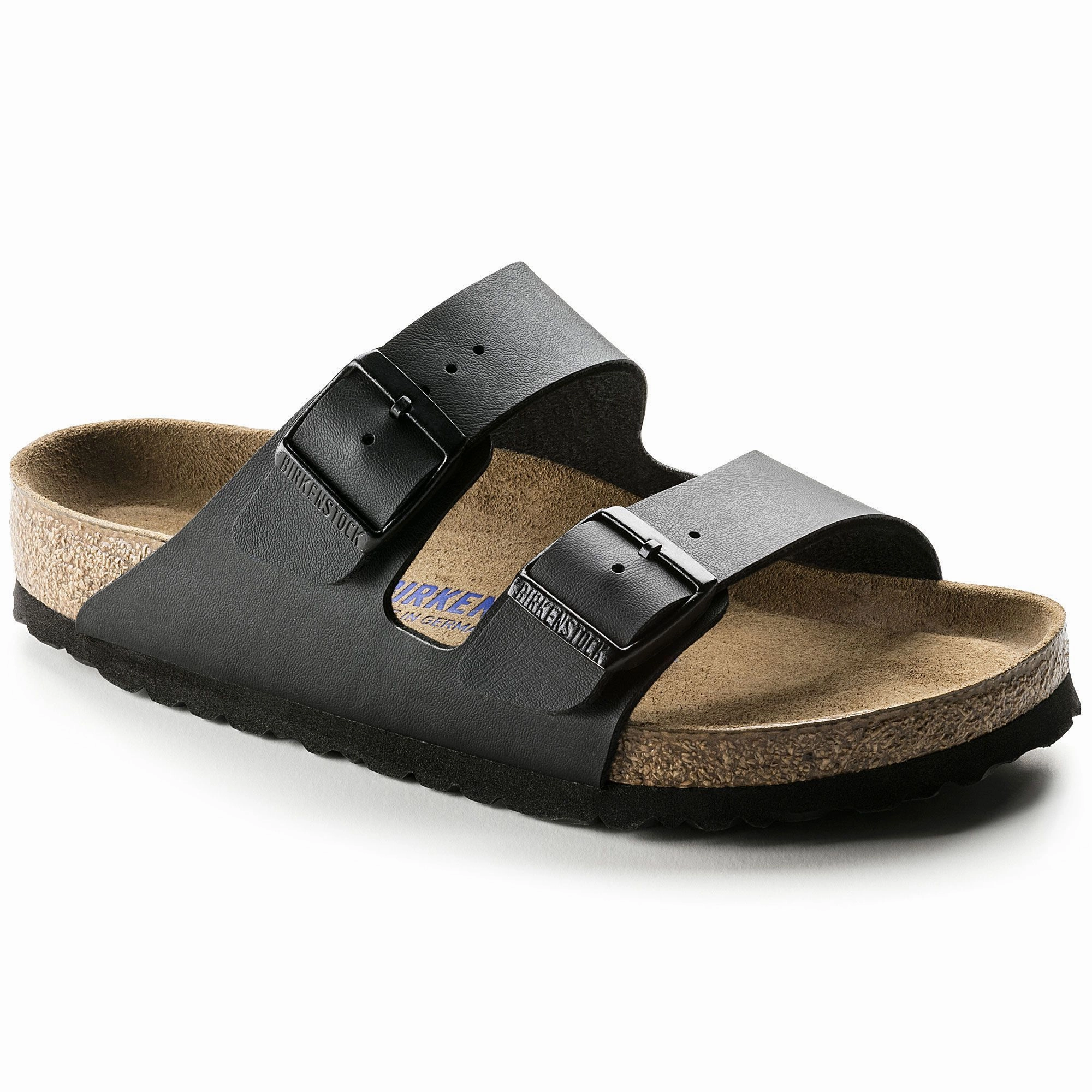 BIRKENSTOCK ARIZONA SOFT FOOTBED BLACK BIRKO-FLOR REGULAR UNISEX Birkenstock classic sandals with adjustable straps