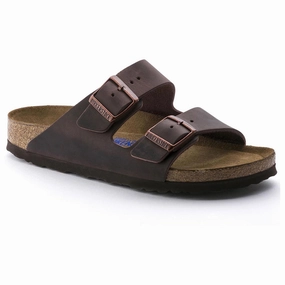 BIRKENSTOCK ARIZONA SOFT FOOTBED HABANA OILED LEATHER UNISEX Birkenstock classic sandals with adjustable straps