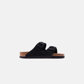 Birkenstock Arizona Soft Footbed Suede - Black Open-toe comfort slides