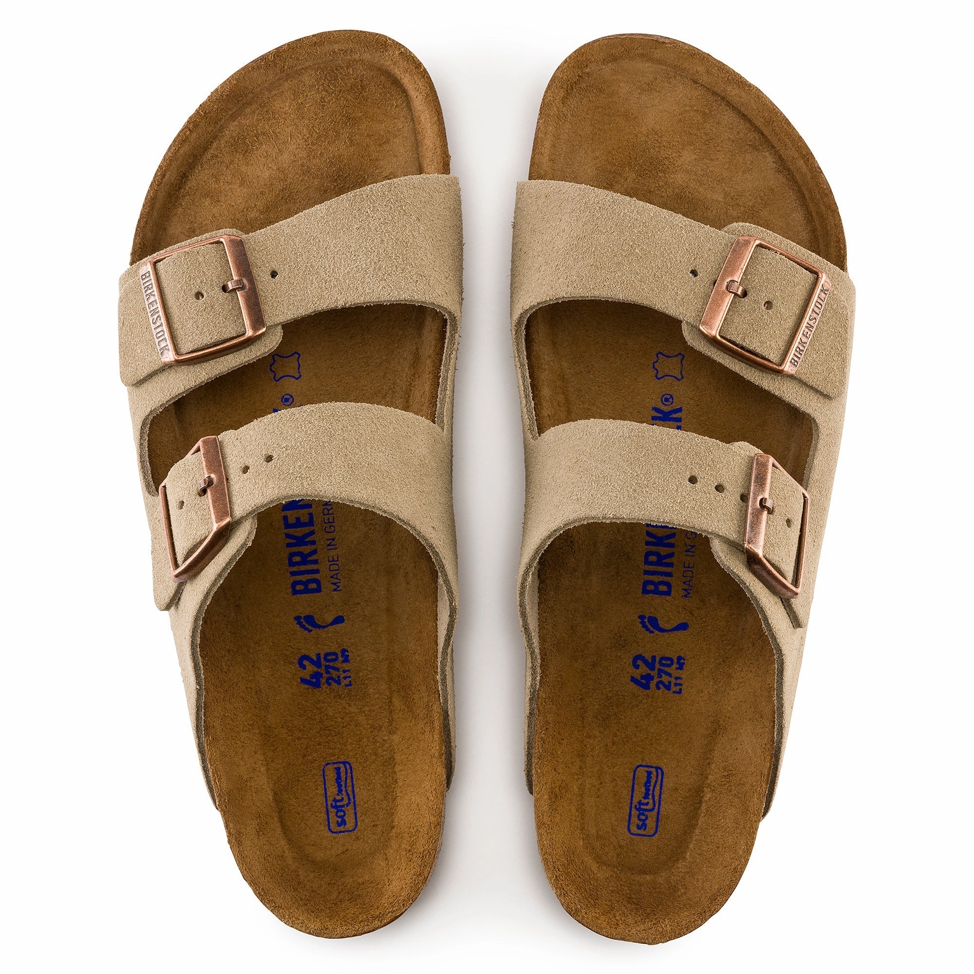 BIRKENSTOCK ARIZONA SOFT FOOTBED TAUPE SUEDE UNISEX Birkenstock comfortable casual footwear
