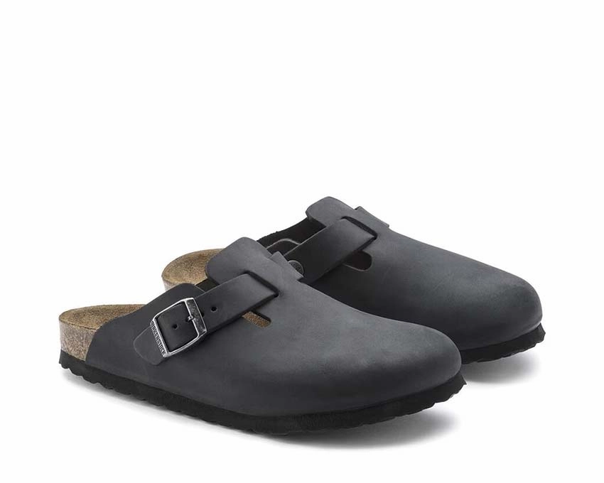 Birkenstock Boston Natural Leather Oiled Durable trail runners