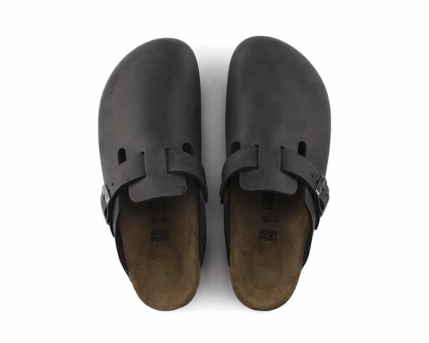 Birkenstock Boston Natural Leather Oiled Durable trail runners