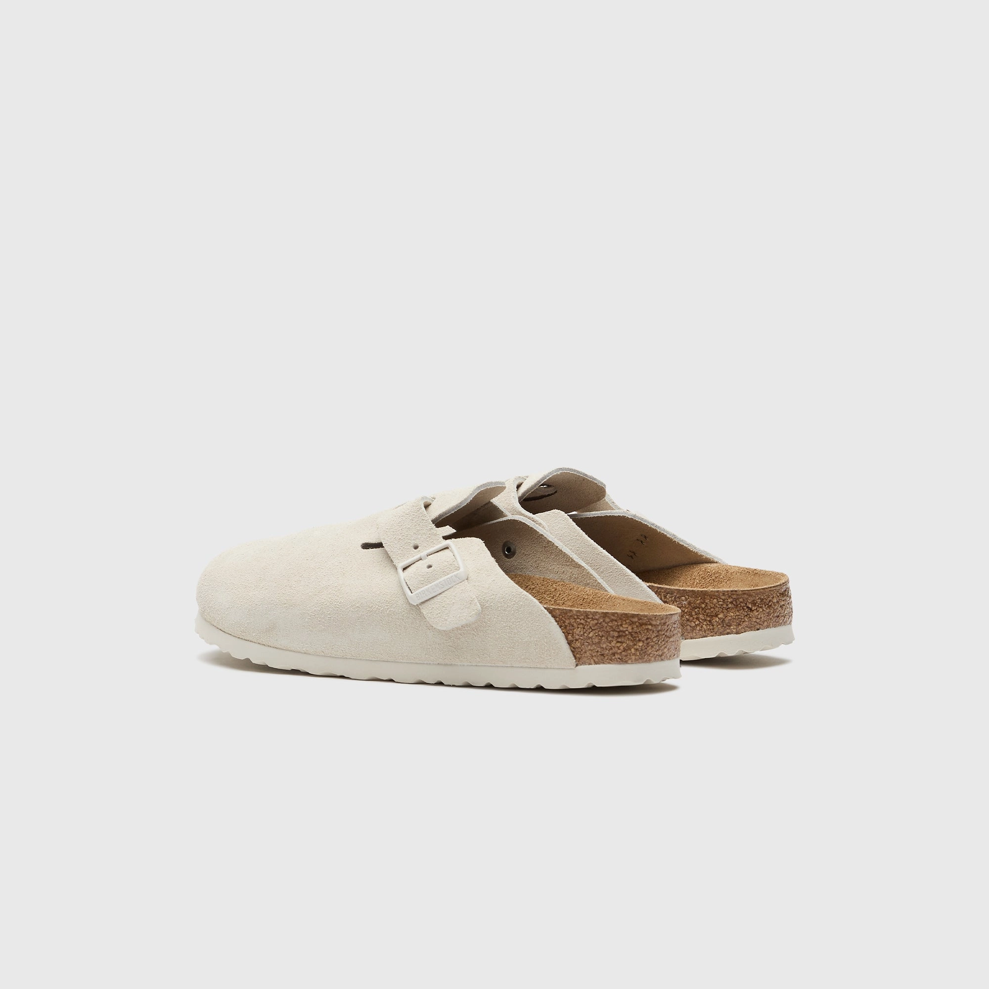 Birkenstock Boston SFB Antique - White Suede All-day comfort footwear