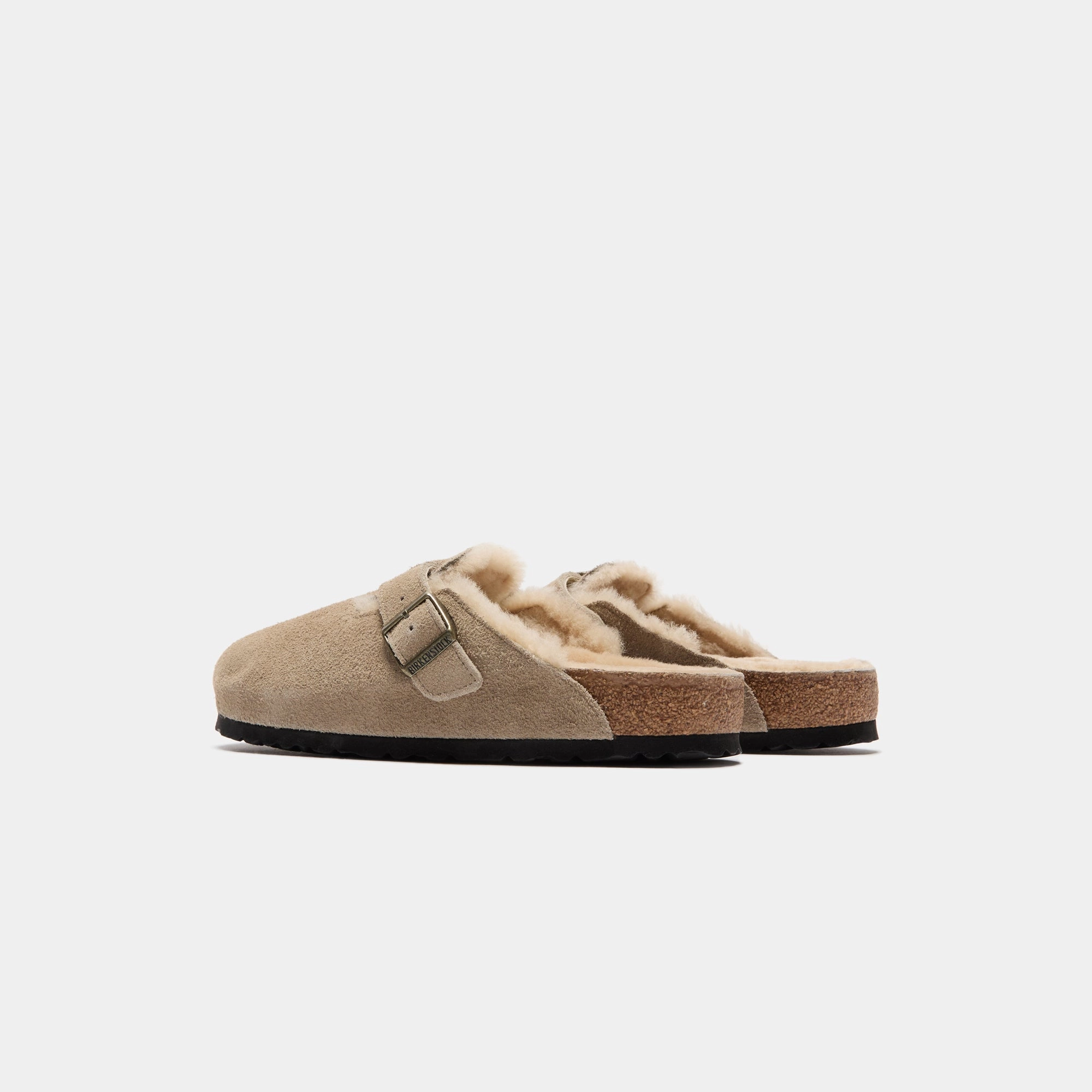 Birkenstock Boston Shearling Suede - Taupe / Sandcastle All-day comfort footwear