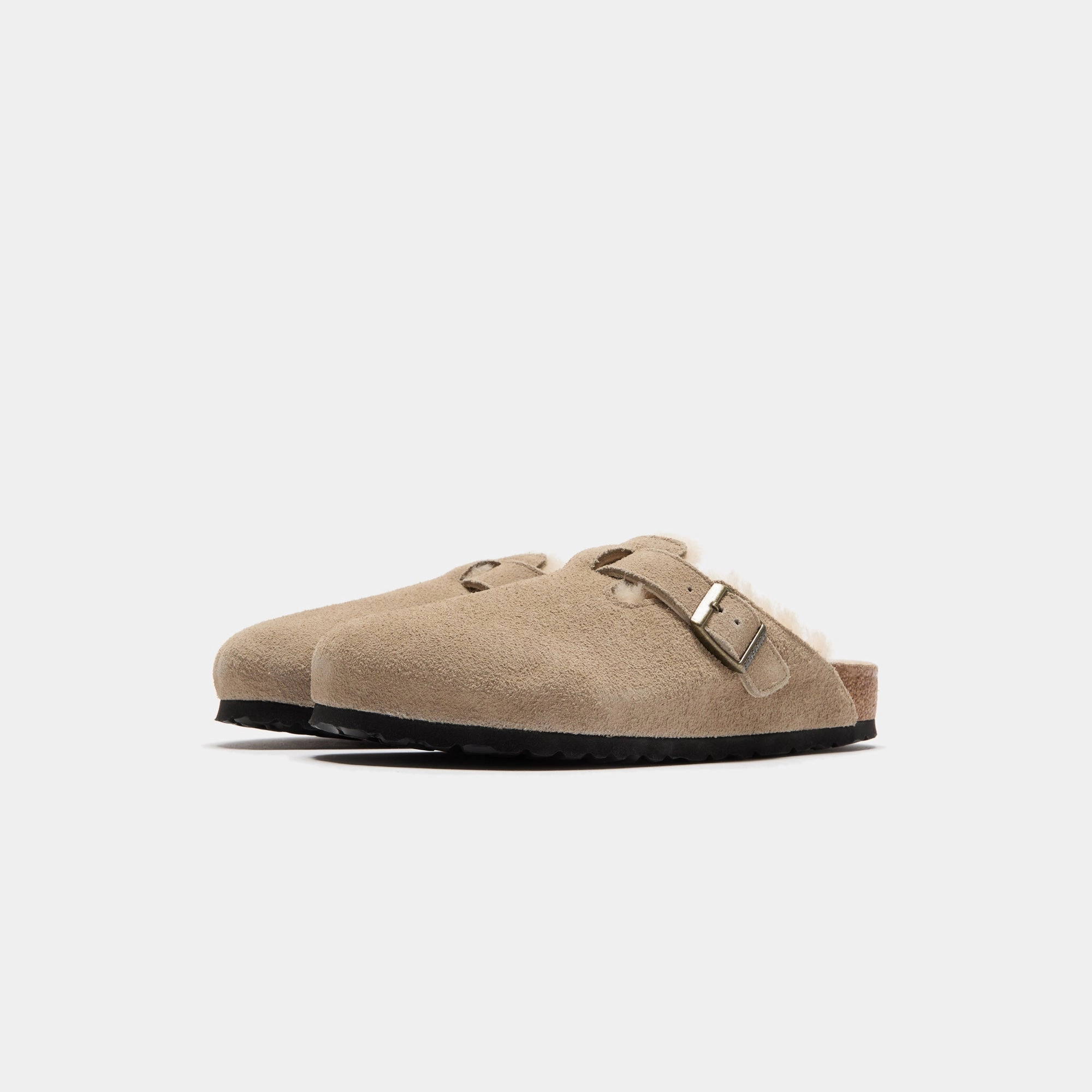 Birkenstock Boston Shearling Suede - Taupe / Sandcastle All-day comfort footwear