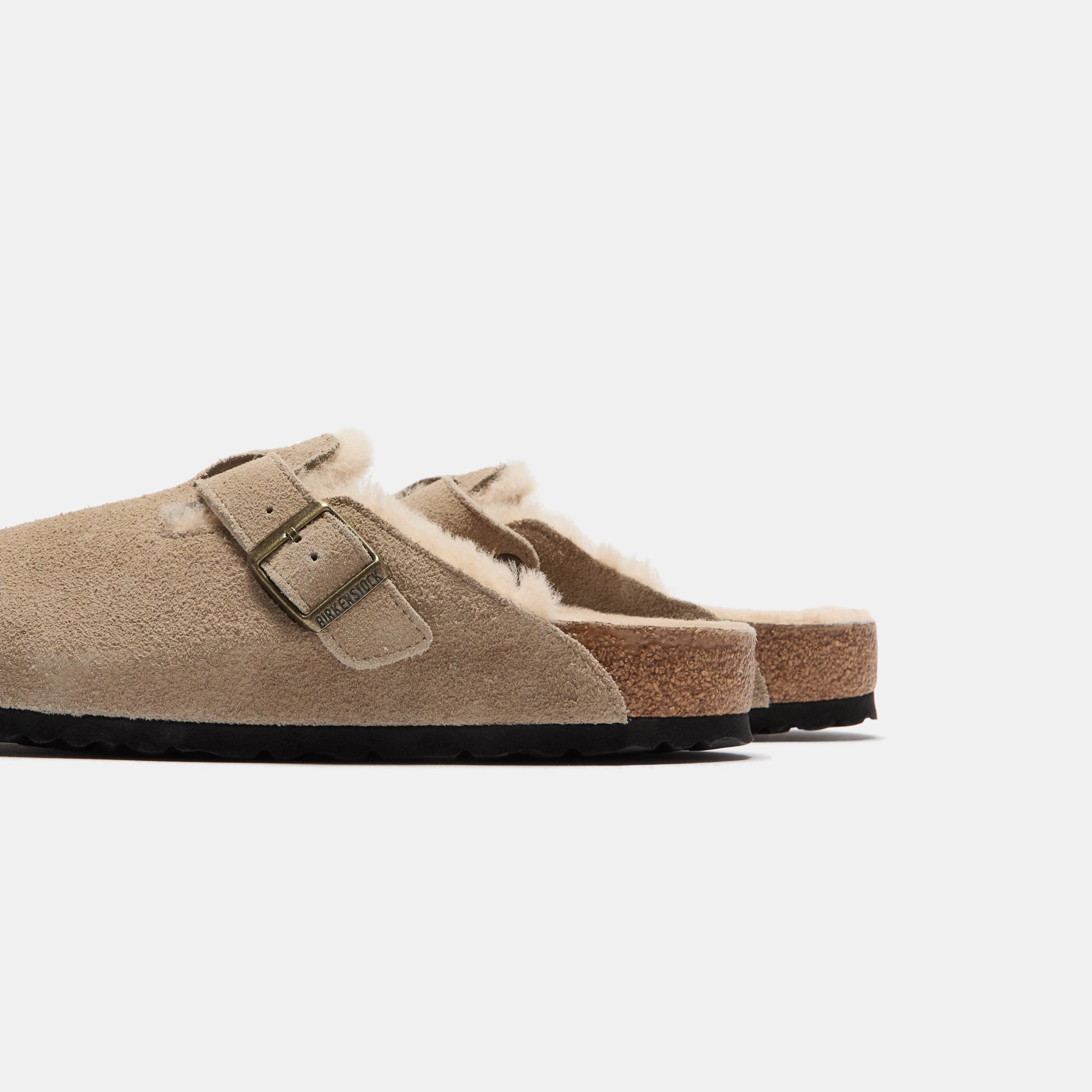 Birkenstock Boston Shearling Suede - Taupe / Sandcastle All-day comfort footwear