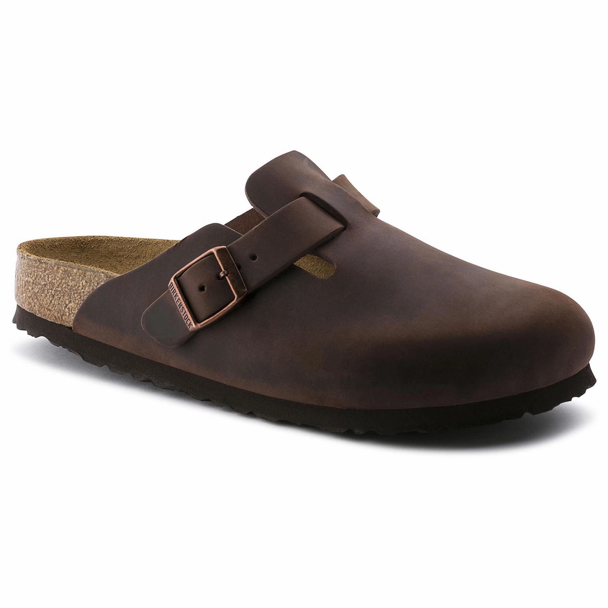 BIRKENSTOCK BOSTON SOFT FOOTBED HABANA OILED LEATHER UNISEX Birkenstock classic sandals with adjustable straps