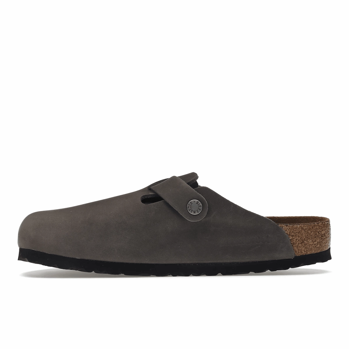 Birkenstock Boston Soft Footbed Oiled Leather Iron Grey Supportive everyday sandals