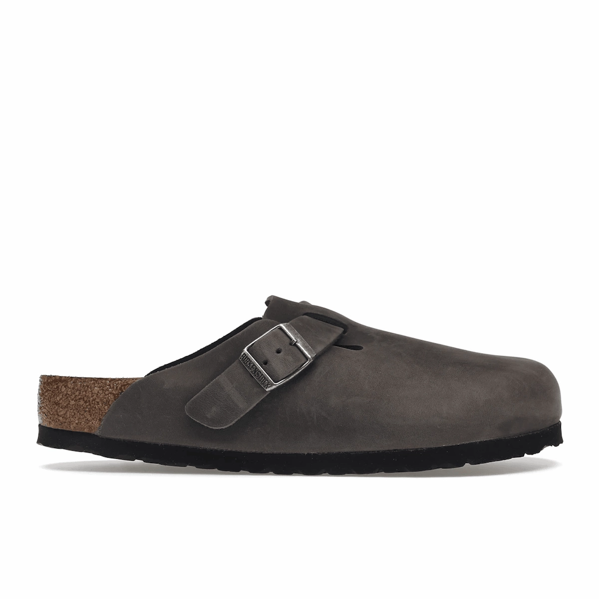 Birkenstock Boston Soft Footbed Oiled Leather Iron Grey Arizona-style comfort sandals