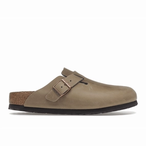 Birkenstock Boston Soft Footbed Oiled Leather Tobacco Brown (Narrow Fit) Arizona-style comfort sandals
