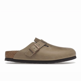 Birkenstock Boston Soft Footbed Oiled Leather Tobacco Brown Arizona-style comfort sandals