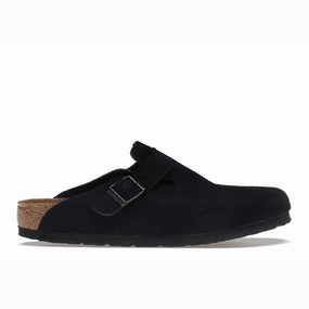 Birkenstock Boston Soft Footbed Suede Black Arizona-style comfort sandals