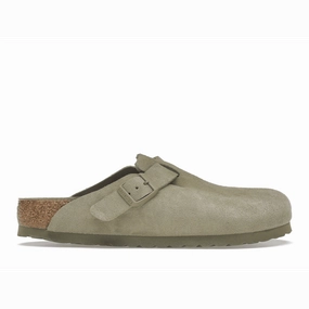 Birkenstock Boston Soft Footbed Suede Faded Khaki Arizona-style comfort sandals