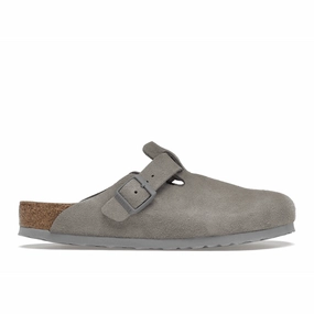 Birkenstock Boston Soft Footbed Suede Stone Coin Arizona-style comfort sandals