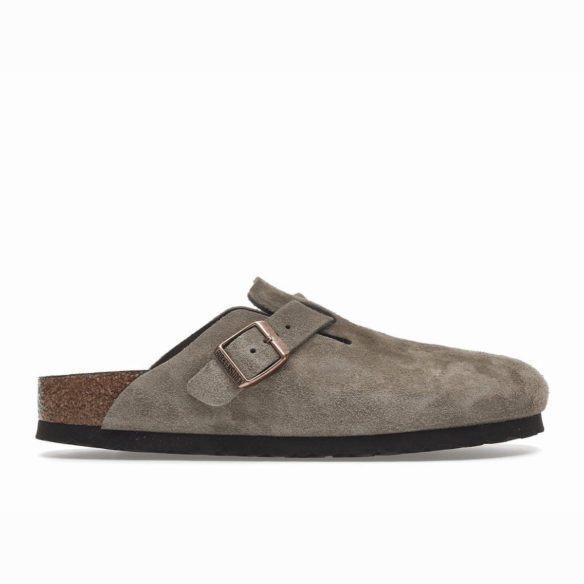 Birkenstock Boston Soft Footbed Suede Taupe (Narrow Fit) Arizona-style comfort sandals