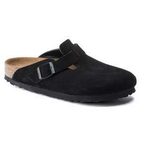 BIRKENSTOCK BOSTON SOFT FOOTBED SUEDE UNISEX MEDIUM AND WIDE Birkenstock classic sandals with adjustable straps