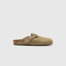 Birkenstock Boston Suede - Faded Khaki Open-toe comfort slides