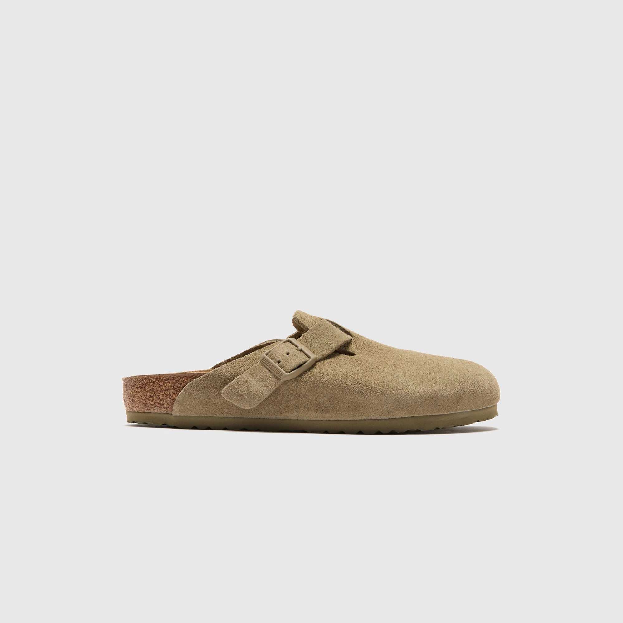Birkenstock Boston Suede - Faded Khaki Open-toe comfort slides