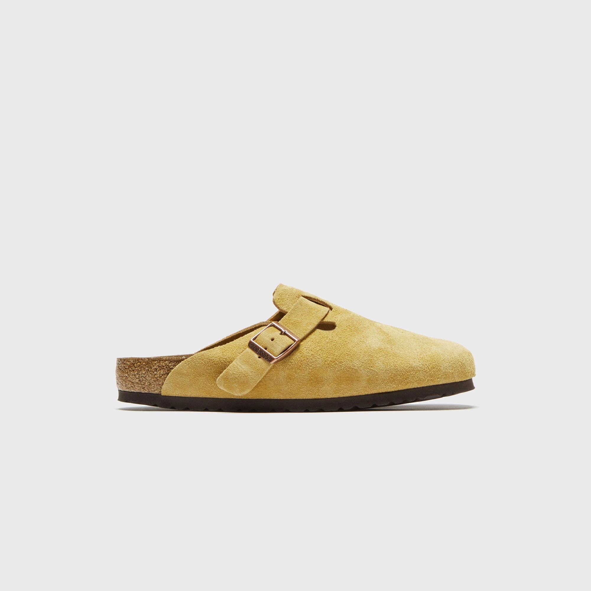 Birkenstock Boston Suede - Latte Cream Open-toe comfort slides