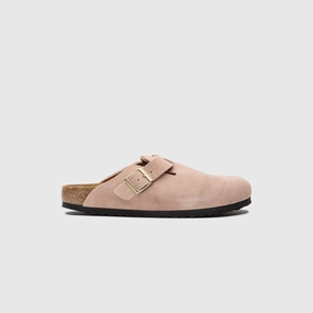 Birkenstock Boston Suede - Light Rose Open-toe comfort slides