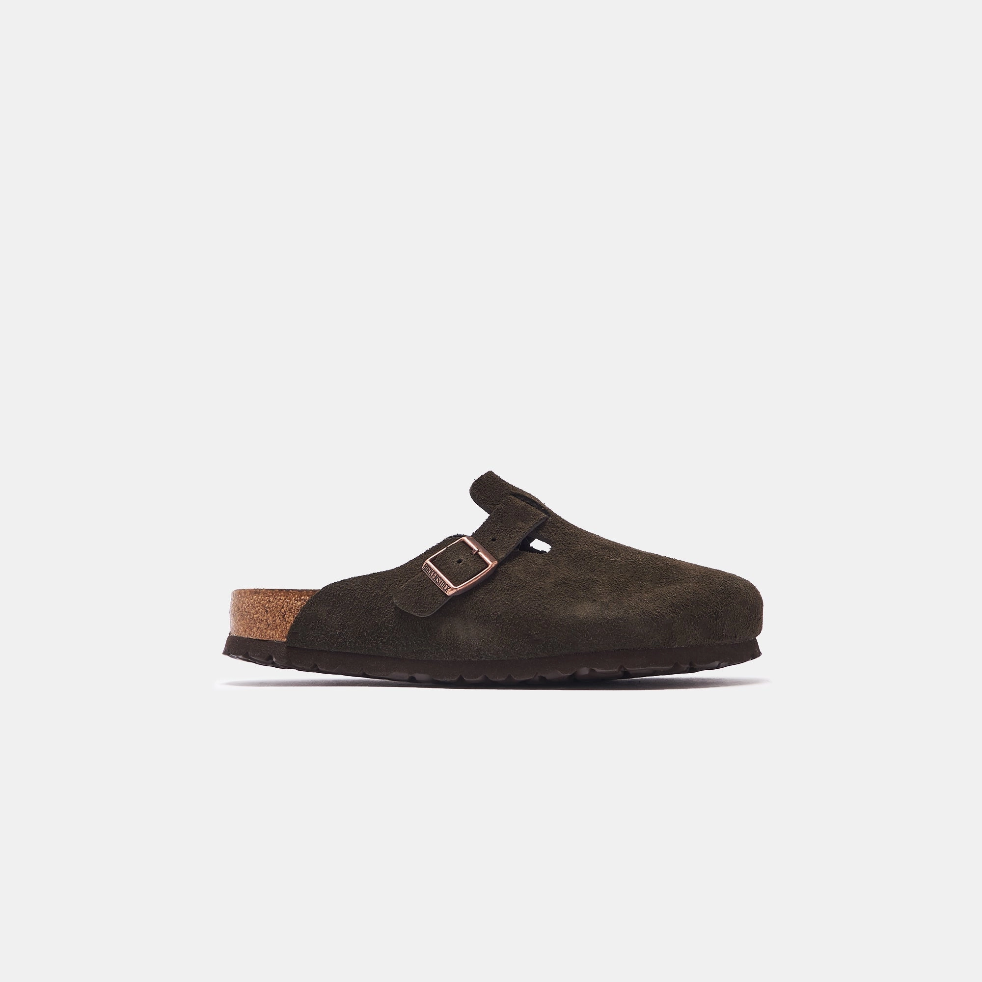 Birkenstock Boston Suede - Mocha Open-toe comfort slides