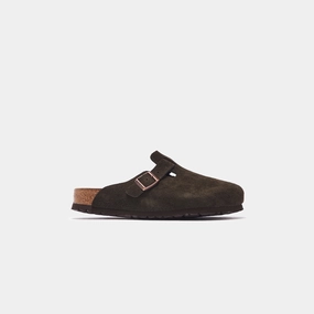 Birkenstock Boston Suede - Mocha Open-toe comfort slides