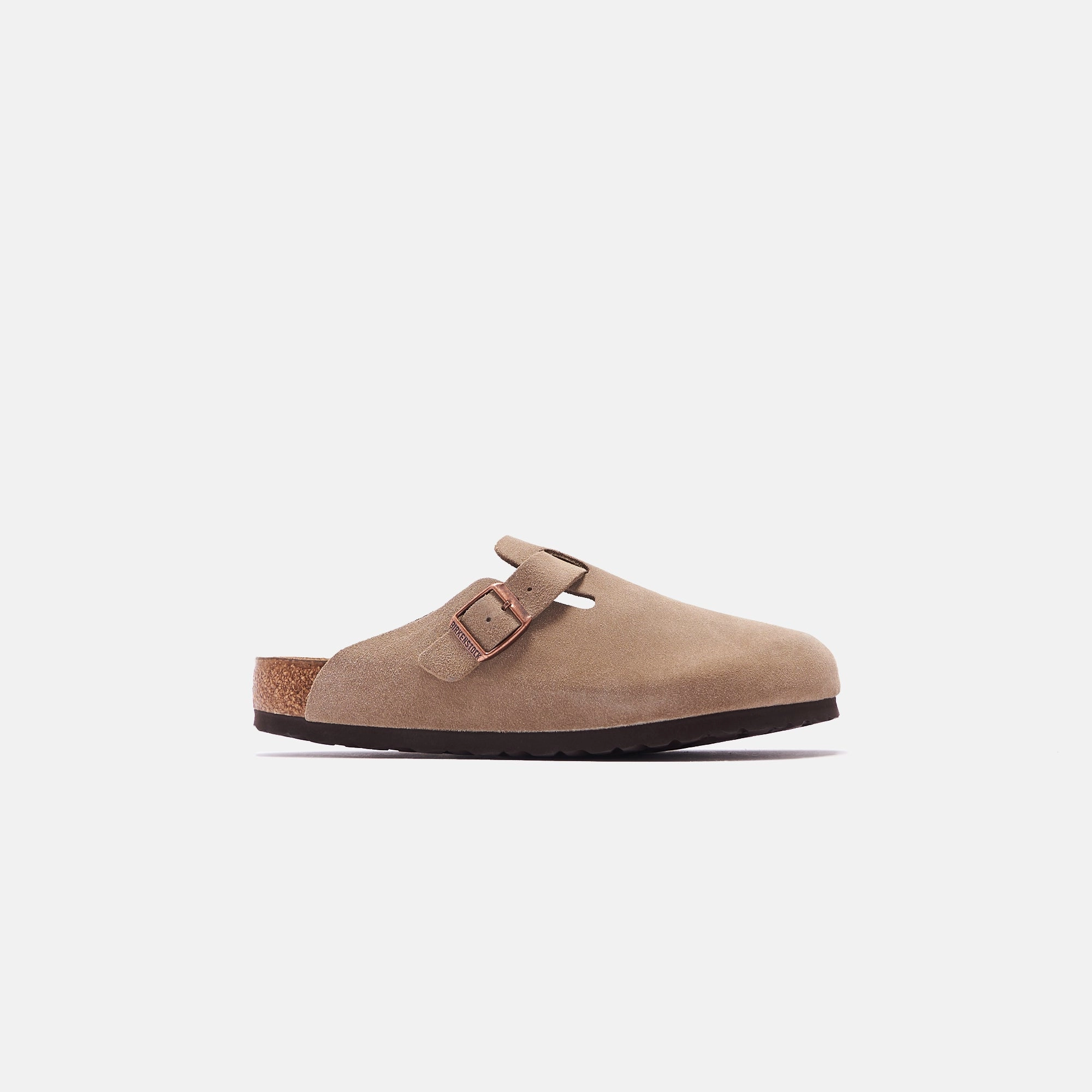 Birkenstock Boston Suede - Taupe Open-toe comfort slides